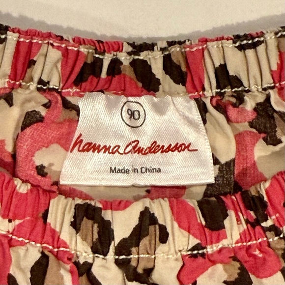 Hanna Andersson Tunic Dress Girls 3T 90 cm Pockets Leopard Print Flowers Cotton - Picture 3 of 4